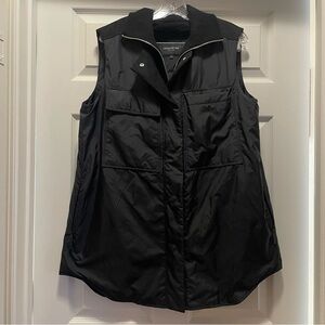 Lafayette 148 Willis Layered Down Puffer Vest Quilted Wool Layered Long Size M